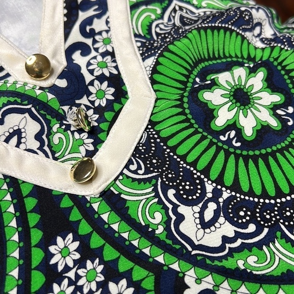 Shoshanna Silk Blend V Neck Paisley Mini Dress - Picture 5 of 6